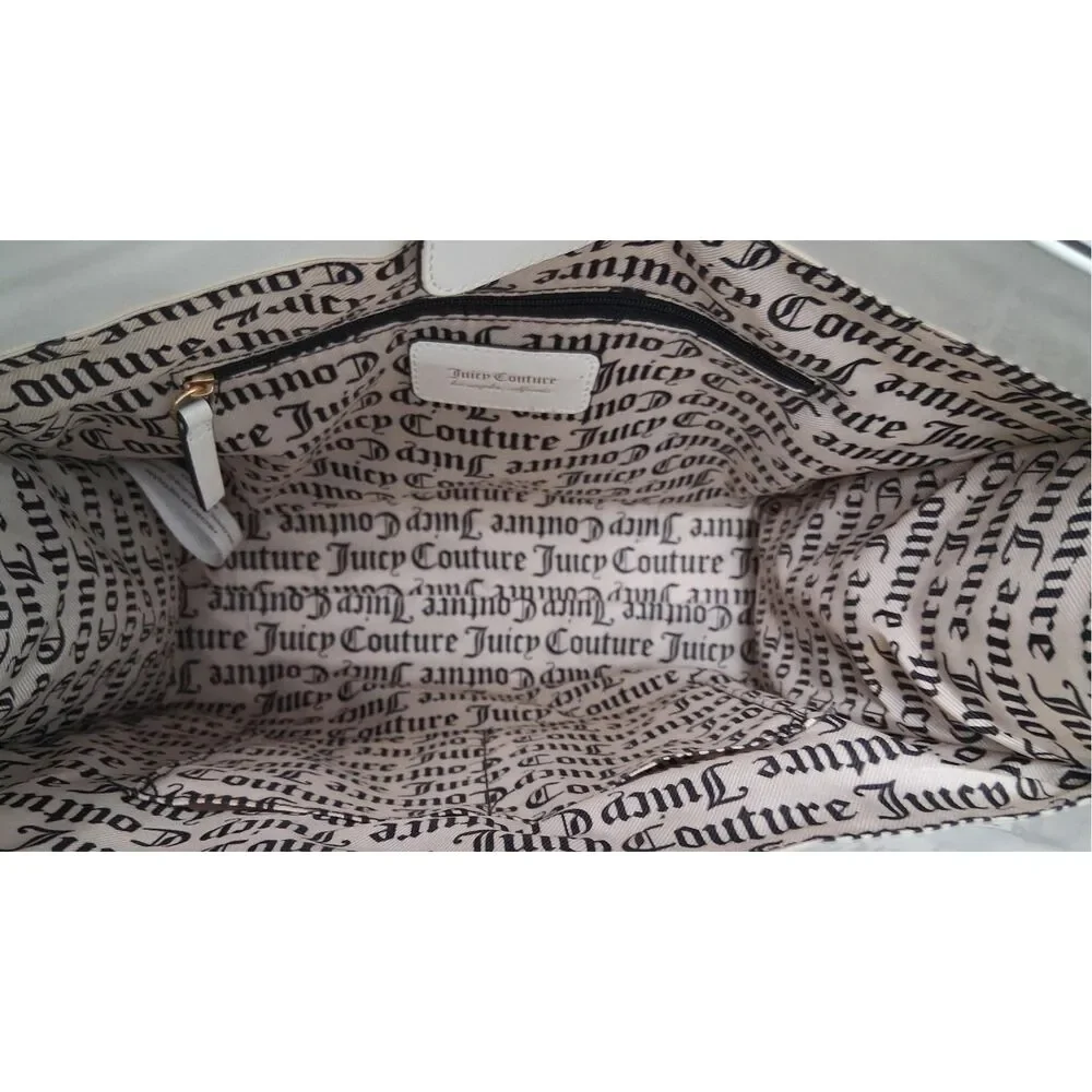 NWT Juicy Couture White Faux Leather Tote Bag and Wallet